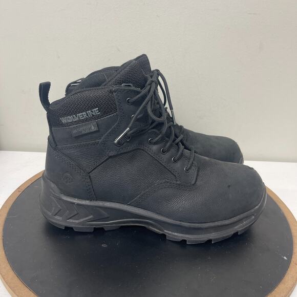Wolverine Work Boots‎ Men 8EW Black Leather Waterproof ASTM F2413-18 Safety Toe - Picture 1 of 15